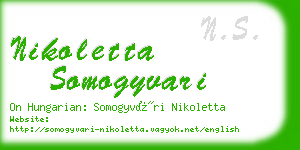nikoletta somogyvari business card